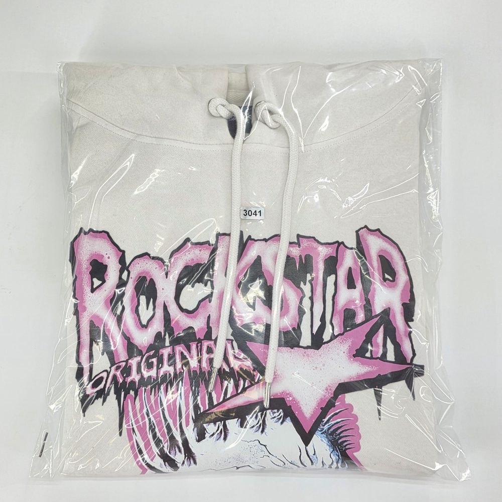 Rockstar Original Skull Hoodie Men L Y2K Pink Graphic Streetwear - Picture 16 of 16